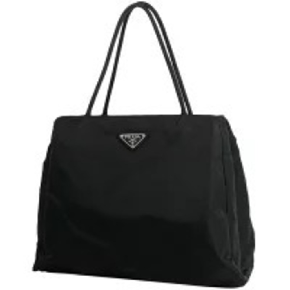Prada Plate Handbag Tote Bag Nero Black